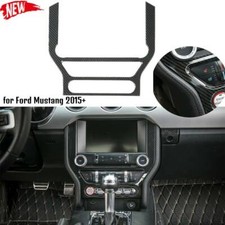 Center Console Navigation Panel Cover Trim For Ford Mustang 2015 Carbon Fiber