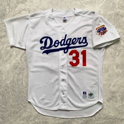 00s RUSSELL ATHLETIC ユニフォーム Dodgers VTG 90s MLB LOS ANGELES DODGERS MIKE PIAZZA RUSSELL AUTHENTIC