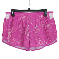 Nike Dri Fit Athletic Shorts Womens Size L Pink White Print 3" Inseam Liner