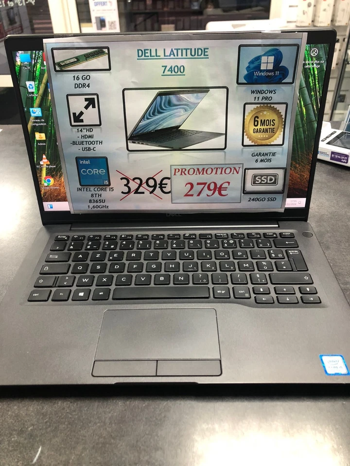 Dell Latitude 7400 · i5-8365U · 16GB · 250GB, photo 1 sur 3