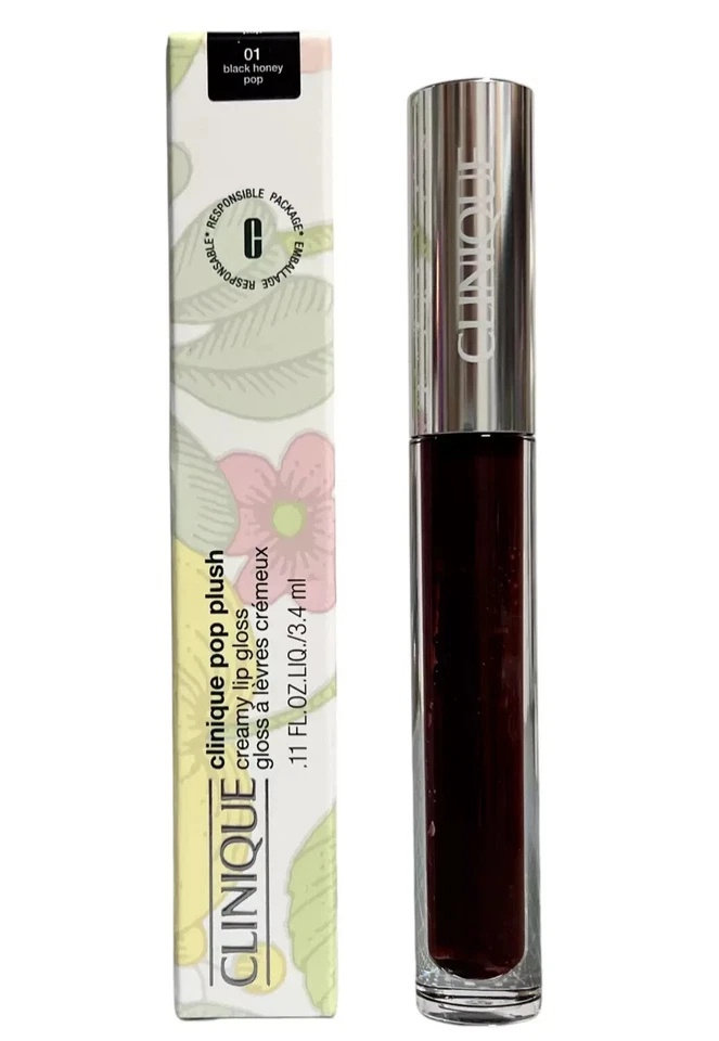 Clinique Pop Plush Creamy Lip Gloss, 01 BLACK HONEY POP, Full Size .11oz/3.4mL - Image 1 of 1