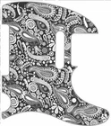 Telecaster Pickguard Custom Fender Tele 8 Hole Guitar Pick Guard Paisley BK-WH