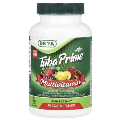 Vegan Tuba Prime , Multivitamin, Iron Free, High Potency, 90 Coated Tablets