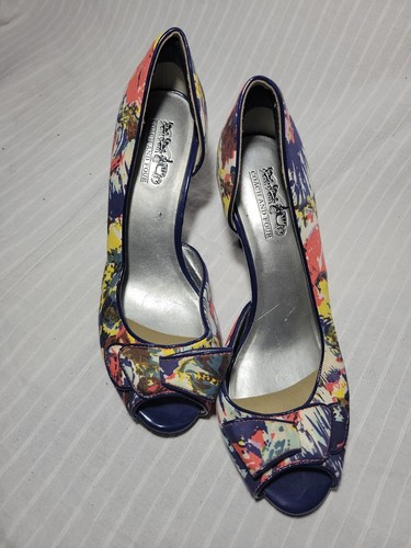 Coach and Four D’Orsay Womens Heels Multicolor Open Toe Shoes Size 6 - Picture 2 of 11