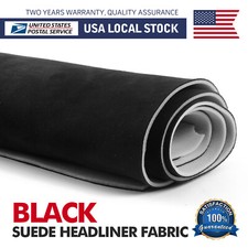 Black Suede Headliner Fabric Material 98"x60" Car Interior Roof Liner Upholstery