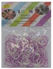 Pastel Tie Dye 300 Loom Bands With 12 Clips - Lavender/White
