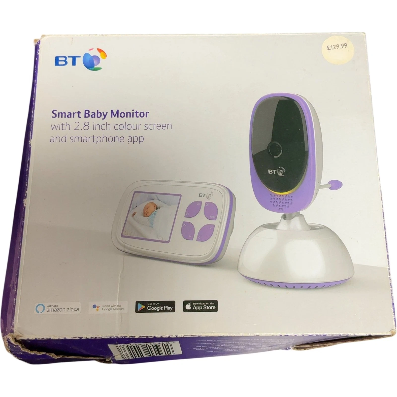 BT Smart Baby Monitor 2.8 Inch Colour Screen Alexa Google App 8185
Opens in a new window or tab