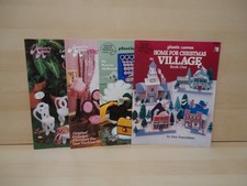 4 Plastic Canvas craft instruction booklets leaflets Fashion doll Village Banks