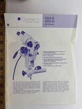 1974 Gynemed Inc 4354-15 4356-65 Medico Ginecologo Volantino Colposcopio Vintage