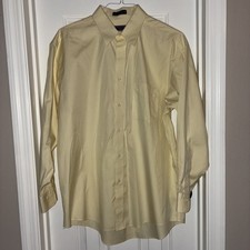 Roberto Villini Men's Non-Iron Travel Collection Size 16.5-32/33 Yellow EUC