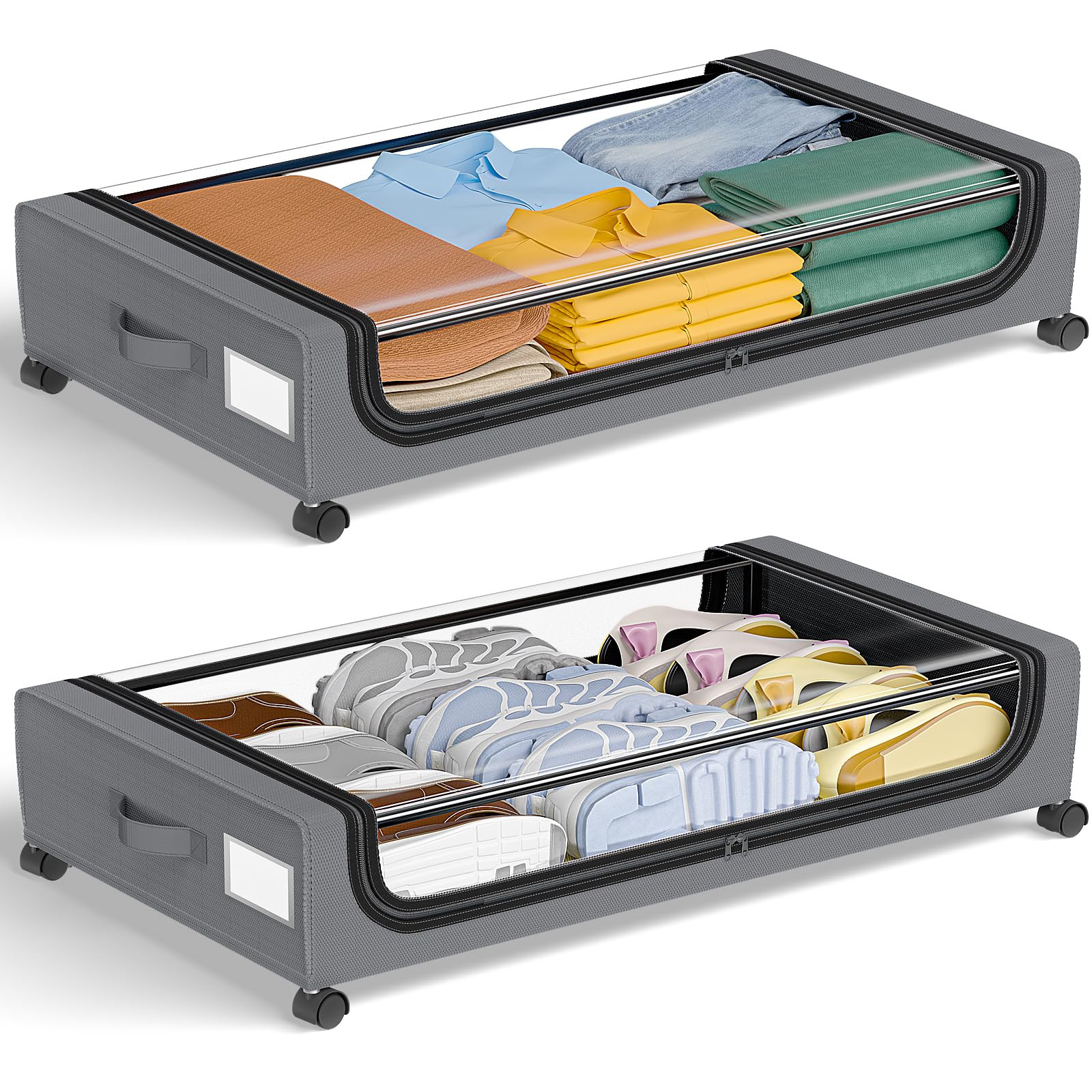 GoMaihe XXL Under Bed Storage Container with Wheels for Maximum Organization-image