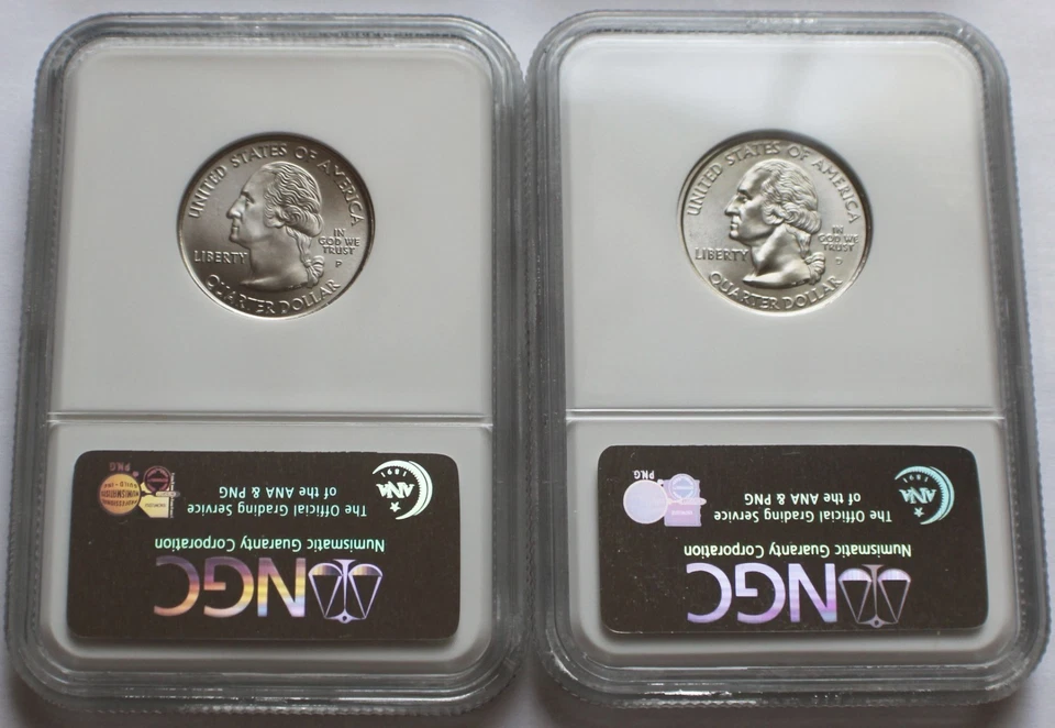 2006-P SMS Colorado + 2006-D SMS North Dakota State Quarters 25C - NGC MS 67 - Image 2 of 4