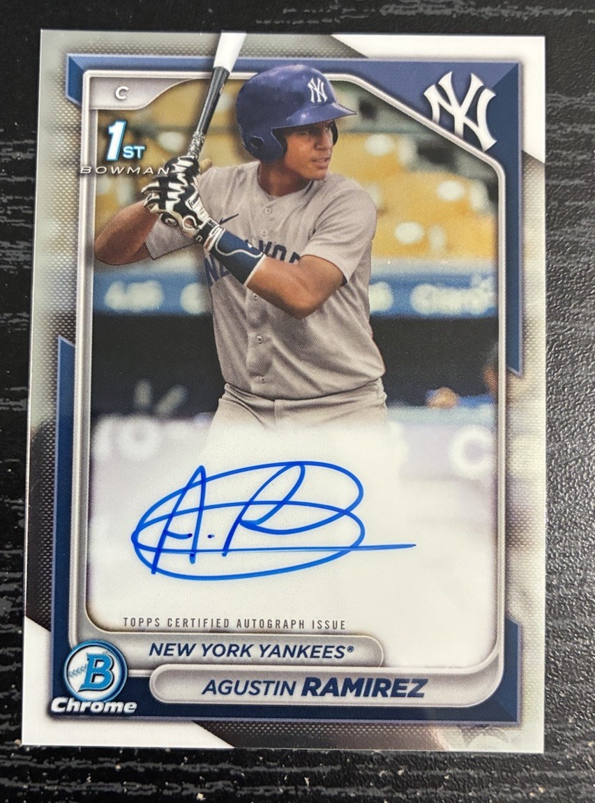 2024 Bowman Agustin Ramirez Chrome Auto Autograph 1st Prospect #CPA-AR Yankees