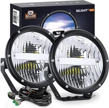 Nilight 7 Inch Round Offroad Lights 2 PCS 120 W High Low Beam IP68 LED Driving