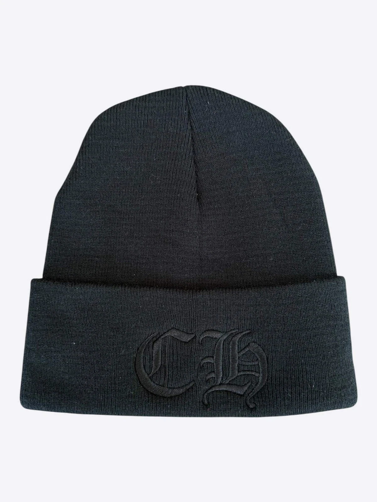 Chrome Hearts Black CH Logo Embroidered Beanie