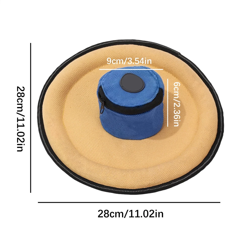 Disco volador de lona para perros mascotas cachorros ejercicio seguro correr al aire libre entrenamiento juguete disco volador Foto 3 de 4