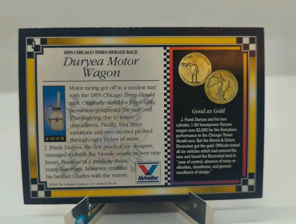 1994 Traks Valvoline 100 Years of Racing 93 Card Lot #1-58, 70-71, 79 + Dupes - Image 3 of 4