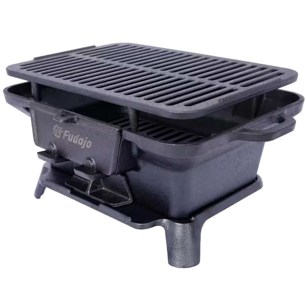 Outdoor Portable Charcoal Grill and Tabletop Cast Iron Skillet in Black, 100% Ca
Opens in a new wind
