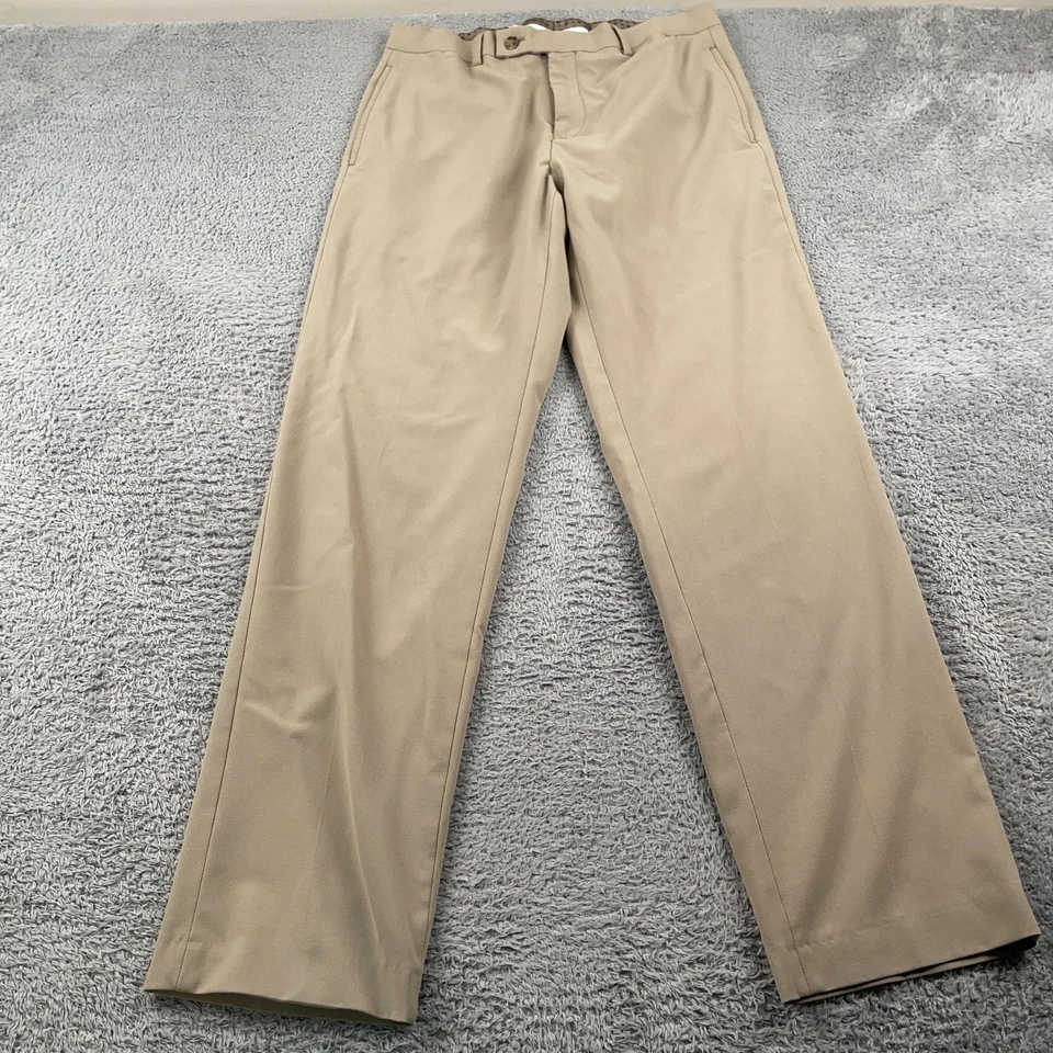 Pantalones de vestir Lauren Ralph Lauren para hombre 33x32 caqui frente plano pantalones elásticos Foto 2 de 4