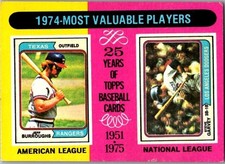 1975 Topps Mini Baseball - 1974 Most Valuable Players Burroughs & Garvey #191 B