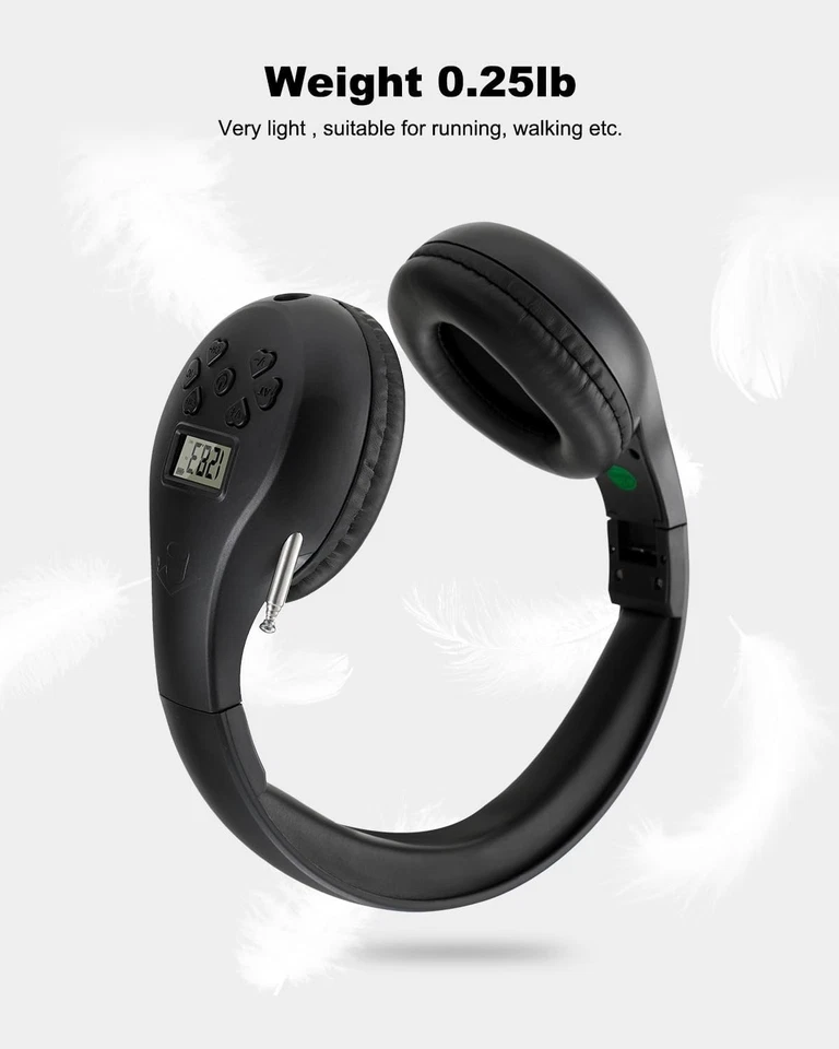 Auriculares Radio AM FM Personales Portátiles Radio Auriculares Am/fm Digital con Bes... Foto 4 de 4