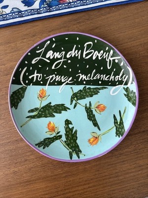 Droll Designs Plate 10'' Lang de Boeuf to Purge Melancholy Hand Painted Rare READ
