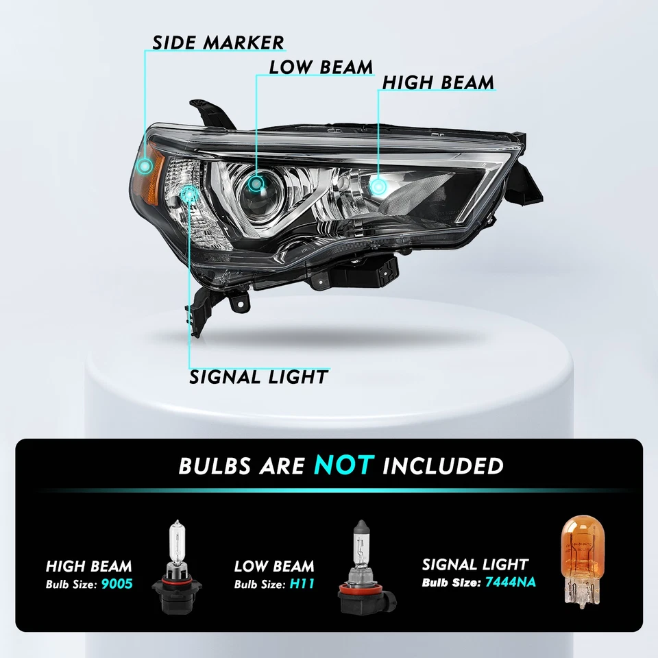 Пассажирская сторона для 2014-2020 Toyota 4Runner 4Dr RH сборка фары фары - Изображение 2 из 4