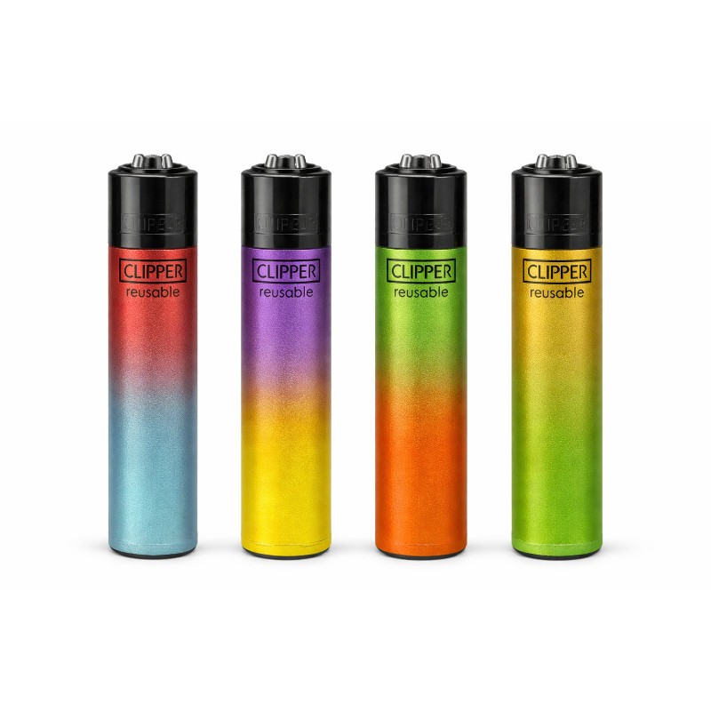 10x Clipper Lighter Metallic Fluo Design Series Regular Size Bulk Lot Flame