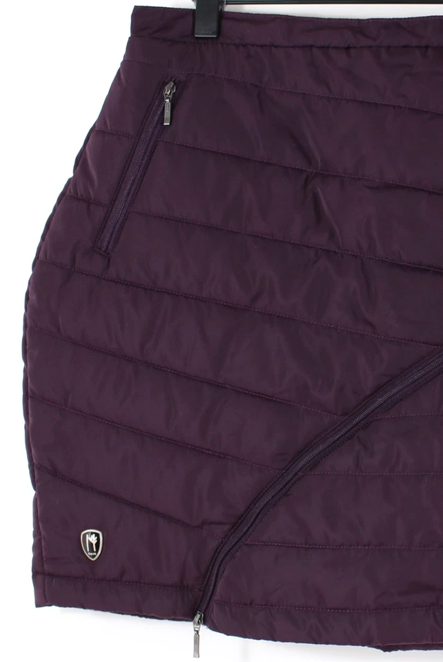 Neve Krista Acolchada Snow Puffer Mini Falda Cremallera Frontal Berenjena Para Mujer Grande Foto 3 de 4