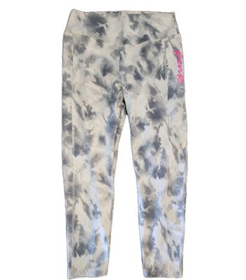 PINK Victoria's Secret Ultimate Gray White Tie Dye Leggings Sz L Cloud EUC