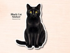 Black Cat Sticker Waterproof Vinyl Decal Laptop Water Bottle Car 3-6 Inch Black Cat Sticker Waterproof Vinyl Decal Laptop Water Bottle Car 3-6 Inch