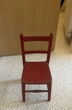 Vintage Red Wooden School Children’s Chair Seat From 3 Years Old