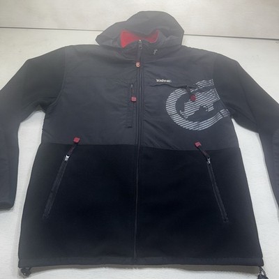 Ecko Unlimited Mens Black Fleece Hooded Jacket Windbreaker Size XL Full Zip