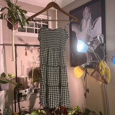 Hippie Rose Black and White Checkered Midi Dress