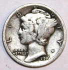 1916-P Mercury Dime - Very Fine/Extra Fine - #0251ED - FREE SHIPPING