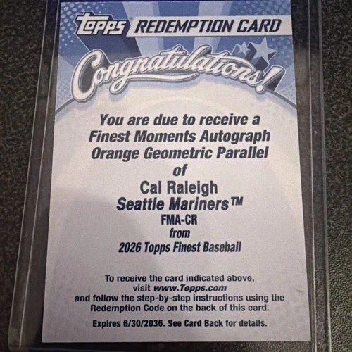 2026 Topps Finest Cal Raleigh Orange Geometric (RAW)