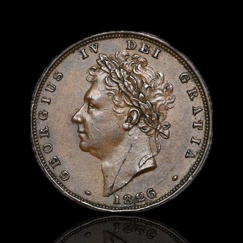 GREAT BRITAIN. George IV Copper Farthing, 1826, nice grade