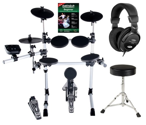Kit Batteria Elettronica 7 Pads USB 108 Suoni Pedali Drum Set Sgabello e  Cuffia | eBay