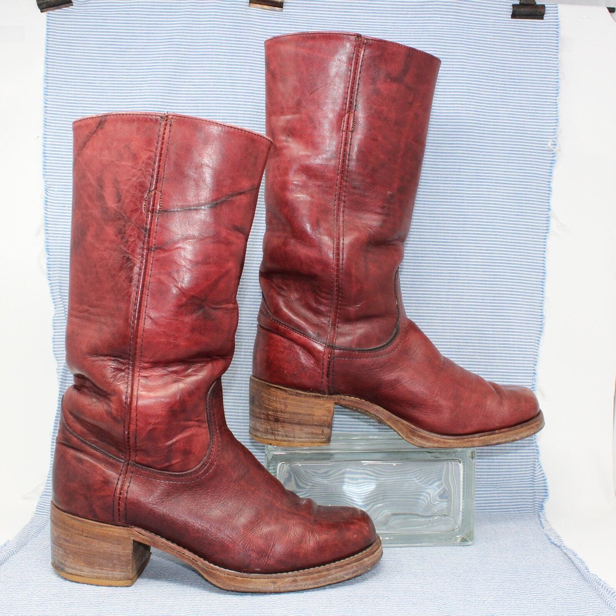 Vintage Frye Black Label Campus Boot Burgundy