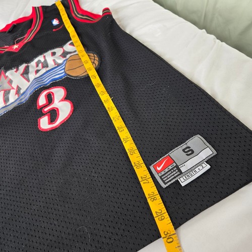 Nike NBA rara maglia "Jester" Throwback Allen Iverson 3 Sixers lunghezza S +2 nera - Foto 9 di 12