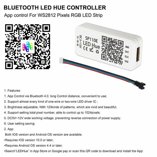 wifi Bluetooth Musik APP Fernbedienung Controller WS2812B SK6812 LED Strip Pixel - Bild 11 von 26