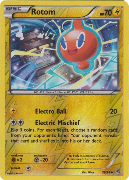 Rotom - 29/98 - Uncommon - Reverse Holo LP, English Pokemon Ancient Origins