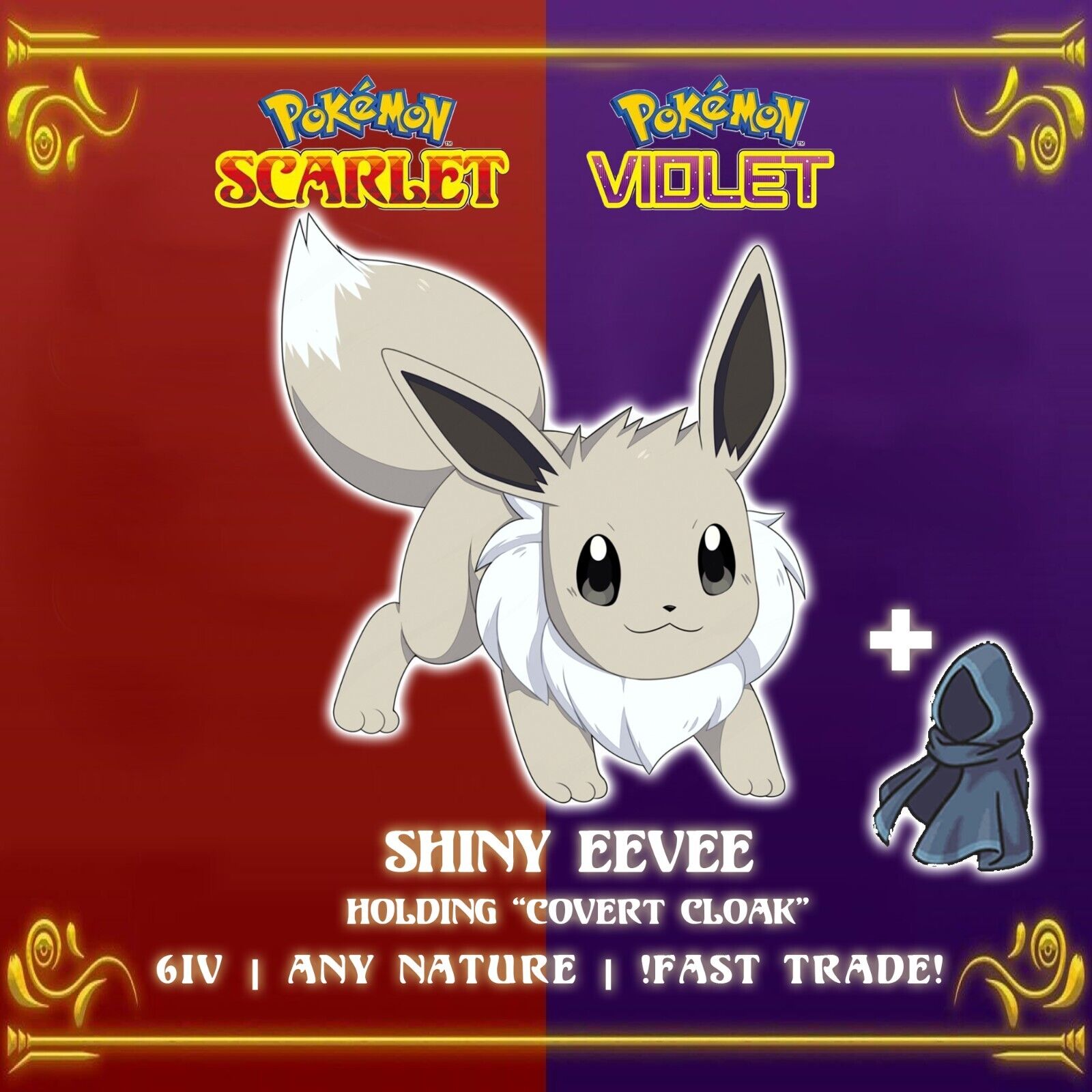 Shiny/Non-shiny Eevee 6IV - Pokémon Scarlet/Violet (100% Legal)