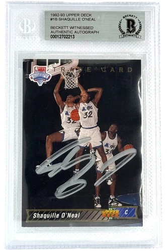 Orlando Magic Shaquille O'Neal 1992 Upper Deck #1b Autographed RC BAS Beckett...