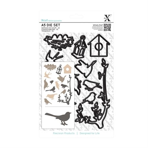 Docrafts Xcut 14 piece A5 sheet Mixed Birds die set X cut Sizzix eBosser etc