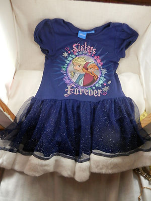elsa t shirt dress Girls Costume T Shirt Disney Frozen Elsa Fancy Dress NEW