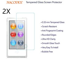 2x Premium tempered glass screen protector for Apple iPod nano 7 7th generation