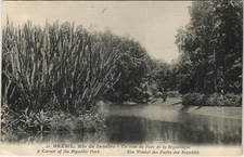 PC BRAZIL, RIO DE JANEIRO, UN COIN DU PARC REPUBLIQUE, VINTAGE POSTCARD (B36475)