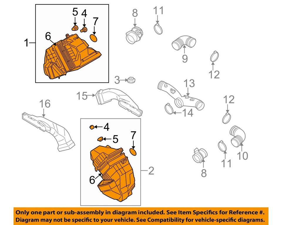 右空气过滤器进气盒清洁器 4.2L 原始设备制造商 2004 2005 2006 年大众 Phaeton — 第 3/4 张图片
