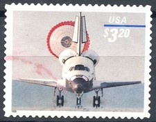 SCOTT 3261 - USED SPACE SHUTTLE PRIORITY MAIL 3.20 STAMP VERY FINE CONDITION